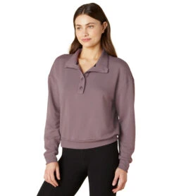 Beyond Yoga East Coast Button Pullover Mauve
