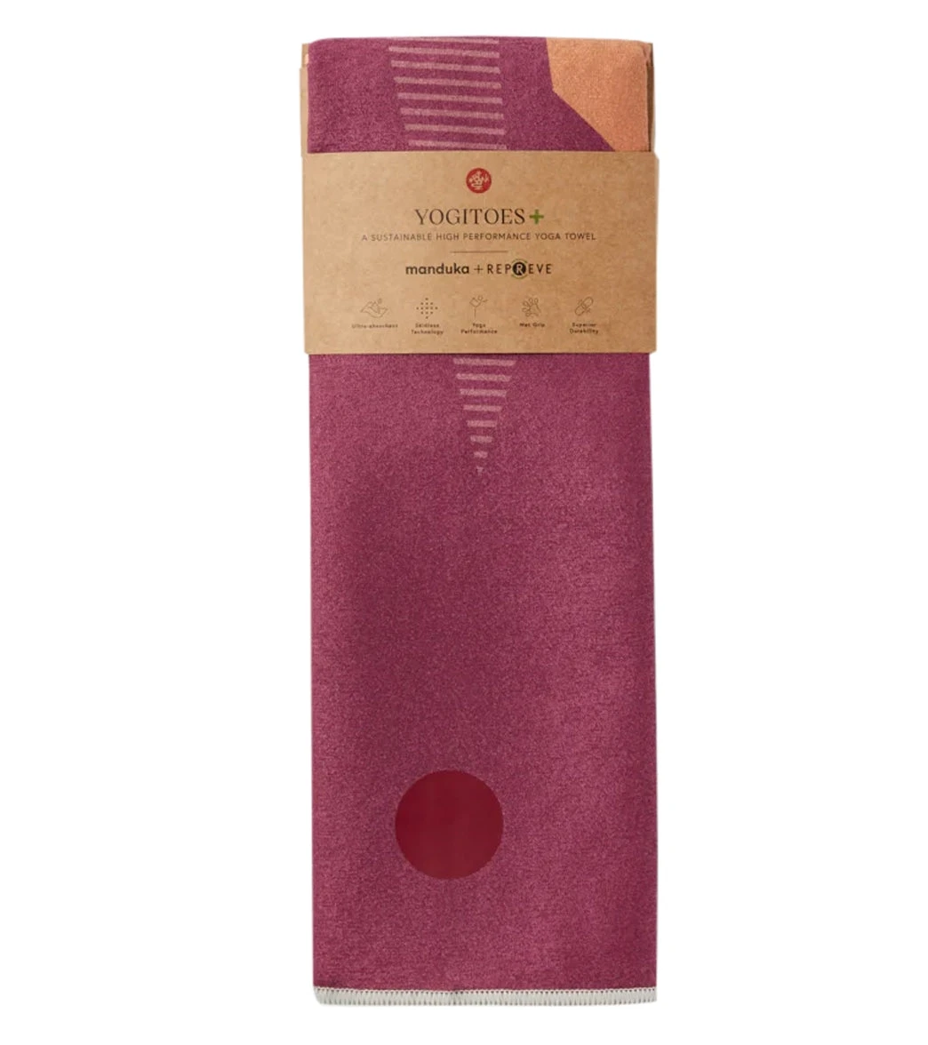 Manduka Yogitoes+ Repreve® Yoga Mat Towel, 71" Palm Geo - Image 2