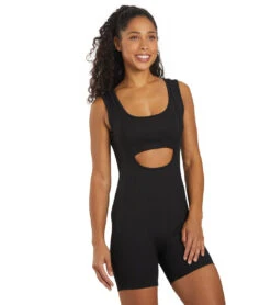 Year Of Ours Ribbed Biker Onesie Black