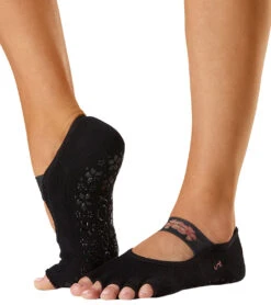 Toesox Mia Grip Half Toe Socks Hibiscus Dreams