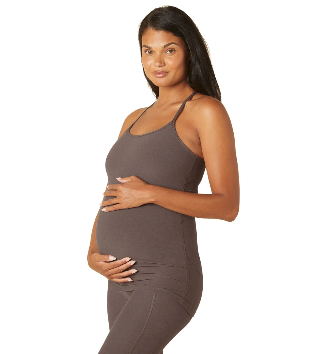 Beyond Yoga Maternity Spacedye Slim Racerback Tank Woodland Heather