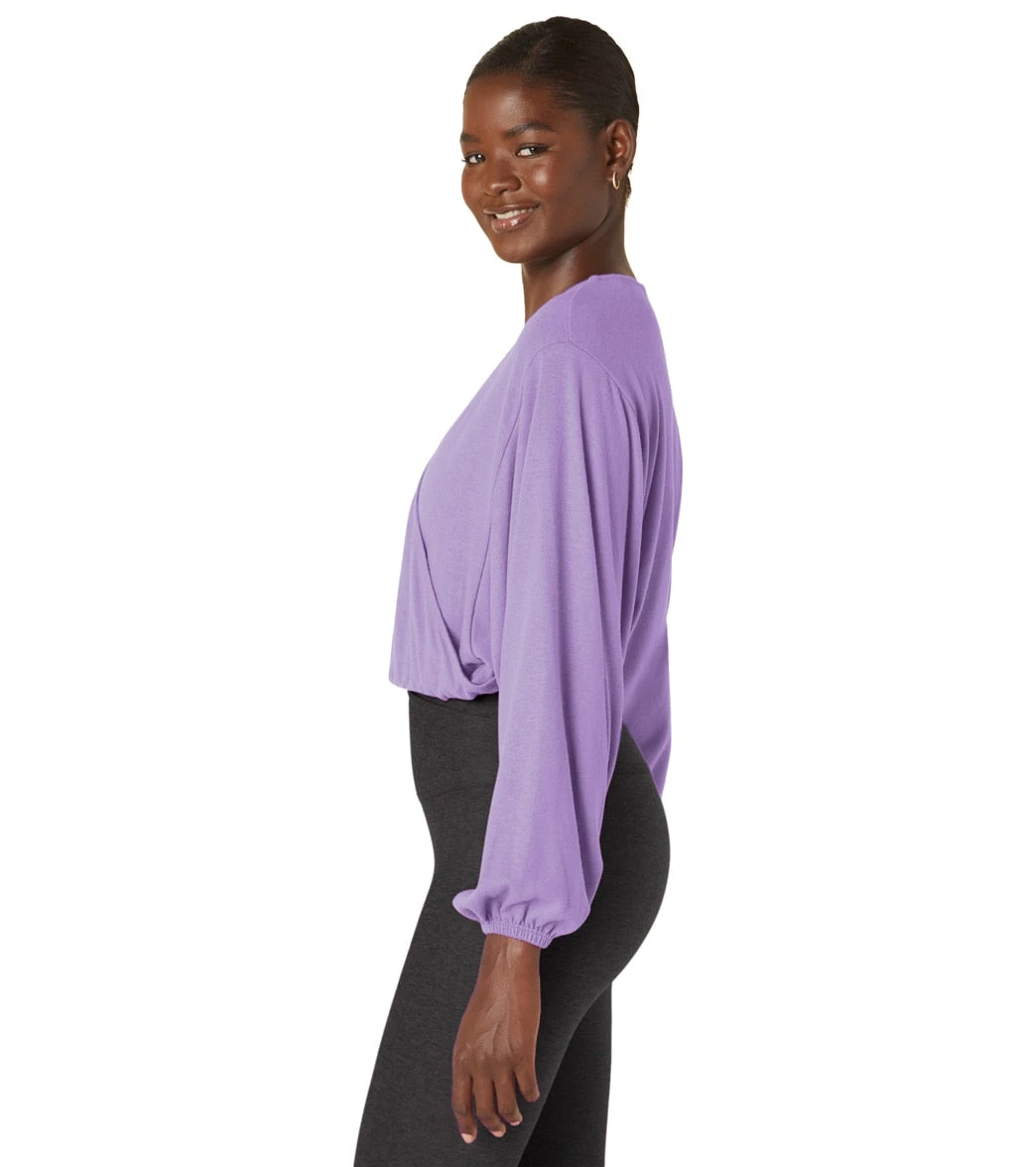 Beyond Yoga Wrapped Up Pullover Light Amethyst - Image 3