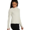 Beyond Yoga Heather Rib Take A Hike Zip Pullover Cream Heather