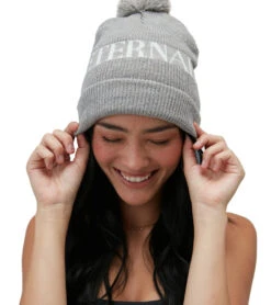 Spiritual Gangster Eternal Optimist Pom Pom Beanie Heather Grey