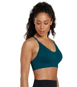 Spiritual Gangster Selene Seamless Triangle Rib Bra Pine