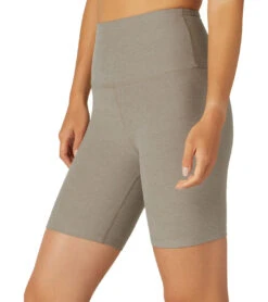 Beyond Yoga Spacedye High Waisted Biker Yoga Shorts Birch Heather
