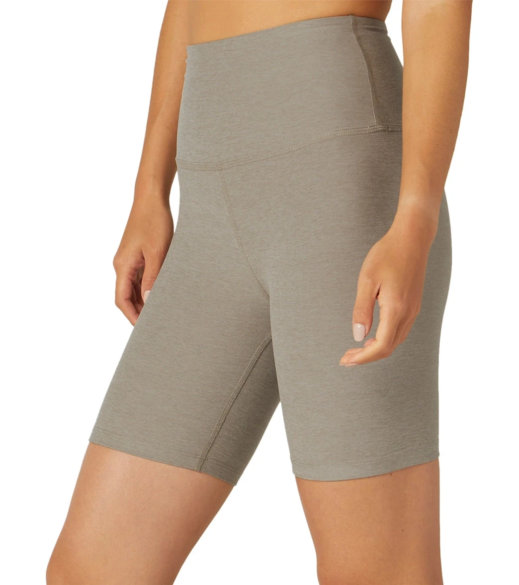 Beyond Yoga Spacedye High Waisted Biker Yoga Shorts Birch Heather