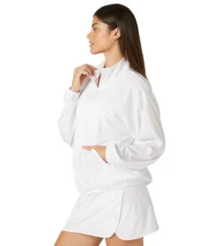 Beyond Yoga In Stride Half Zip Pullover True White