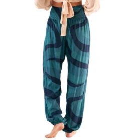 Lotus And Luna Bahama Swirl Harem Pant Blue