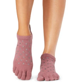 Toesox Grip Half Toe Low Rise Socks Tough Love
