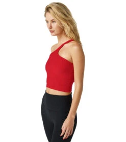 Beyond Yoga Spacedye One Up Cropped Tank Candy Apple Red Heather