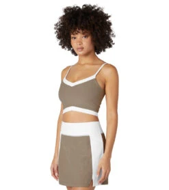 Beyond Yoga Spacedye Outlines Cropped Tank Birch /Cloud White