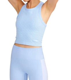 Cream Yoga Mia Tank Bra Baby Blue