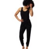 Spiritual Gangster Harmony Rib Jogger Jumpsuit Black