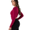NUX Acacia Twist Back Long Sleeve Garnet