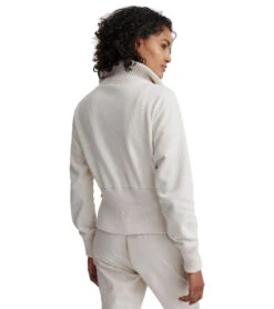 Varley Alisa Zip Through Ivory Marl