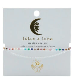 Lotus And Luna Master Healer Silver Healing Layered Bracelet Rainbow